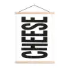 Zwart - Vintage - Cheese - Japandi textielposter latten blank klein -3d