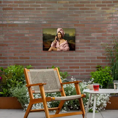 Mona - Klassiek - Roze Tuinposter op houten frame 2 cm dik klein -sfeer3