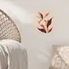 Bloemen - Blaadjes - Minimalistisch - Roze Wandcirkel behangsticker klein -sfeer4