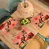 Kameel - Gekleurd tapijt - Duinen - Rode zon Placemat vinyl groot -zzsfeer5_Kitchenyeah-website