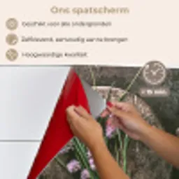 Bieslook Bloesem en Antieke Keukenwaren keuken achterwand spatscherm klein -spatscherm_NL