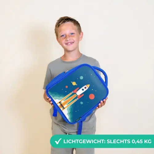 Raket - Planeet - Sterren - Veelkleurig Kinderrugzak - Blauw middel -sfeer1_NL