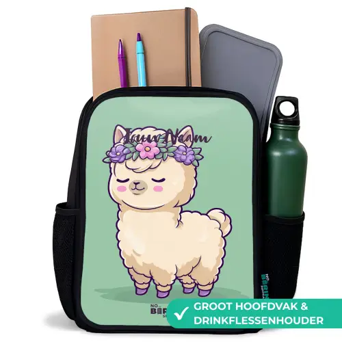 Kawai - Alpaca - Groen Rugzak - Zwart middel -inhoud_NL