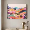 Golvende heuvels - Abstracte planten - Dromerig Textielframe zwart klein -sfeer2