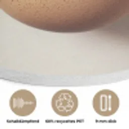 Ei - Beige - Ovaal - Egaal Akoestische PET Vilt - Rond klein -closeup_DE