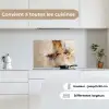 Modern - Bruin - Abstract - Beige keuken achterwand spatscherm klein -sfeer4_FR