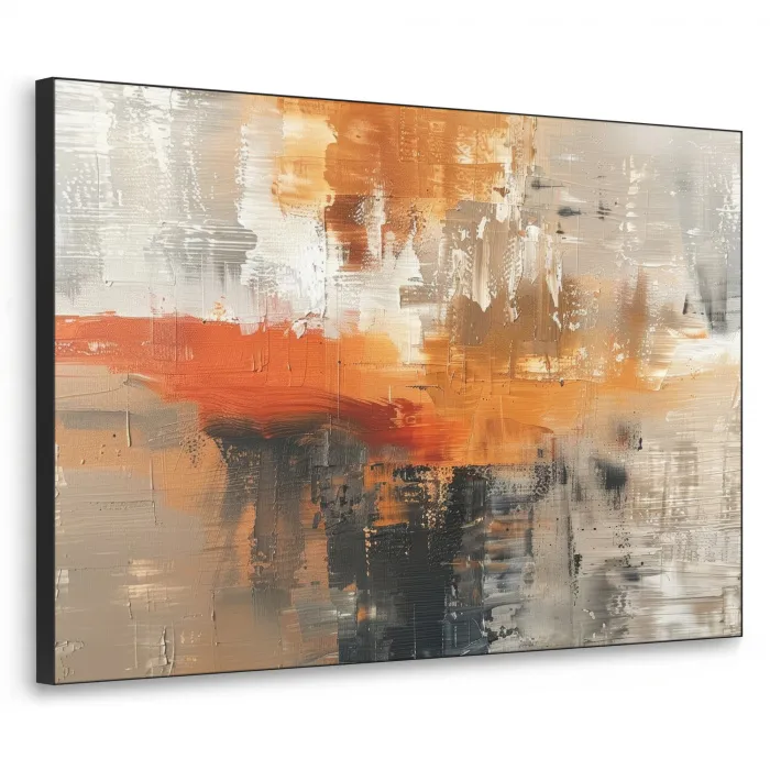 Verf - Patroon - Modern - Kunst Textielframe zwart klein -3d