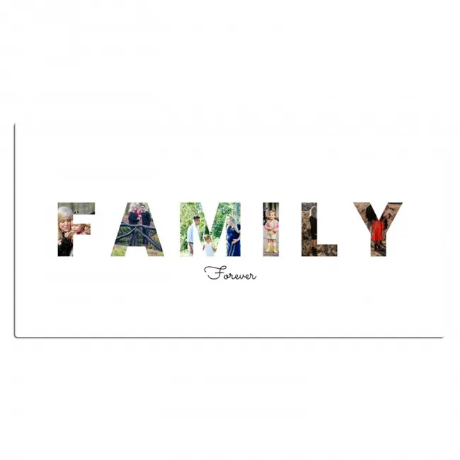 Gepersonaliseerde bureau onderlegger - Family - Lettercollage