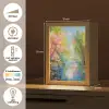Olieverf - Landschap - Natuur - Kleurrijk Light Box met kabel (Tafellamp) klein -USP_NL