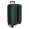 Groene carbonstructuur met zwarte middenstreep NBS - Handbagage koffer - Volwassenen Unisex middel -productfoto_3d