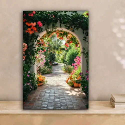 Doorkijk - Bloemen - Natuur - Bloementuin canvas 2cm klein -sfeer1