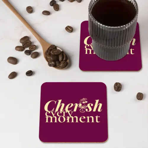 Cherish every moment - Cocktailglas - Bordeaux onderzetter kurk middel -sfeer2