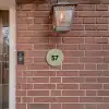 Olijfgroen met stippen - Traditioneel Naambord Rond klein -sfeer7-rond-XS