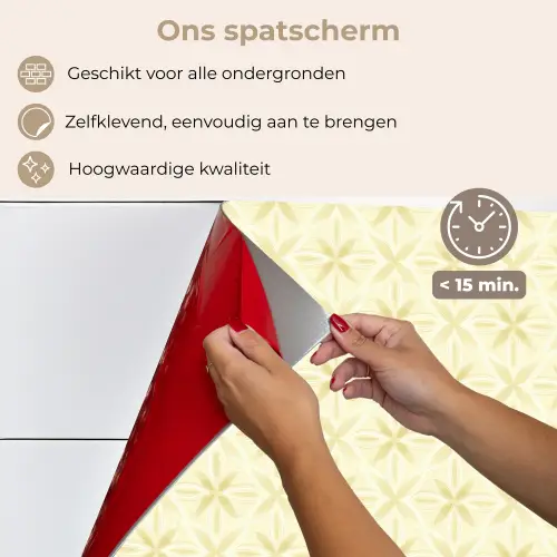 Patroon - Subtiel - Geel keuken achterwand spatscherm klein 900 -spatscherm_NL