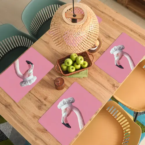 Flamingo - Roze - Koksmuts - Vogel Placemat vinyl groot -zzsfeer5_Kitchenyeah-website