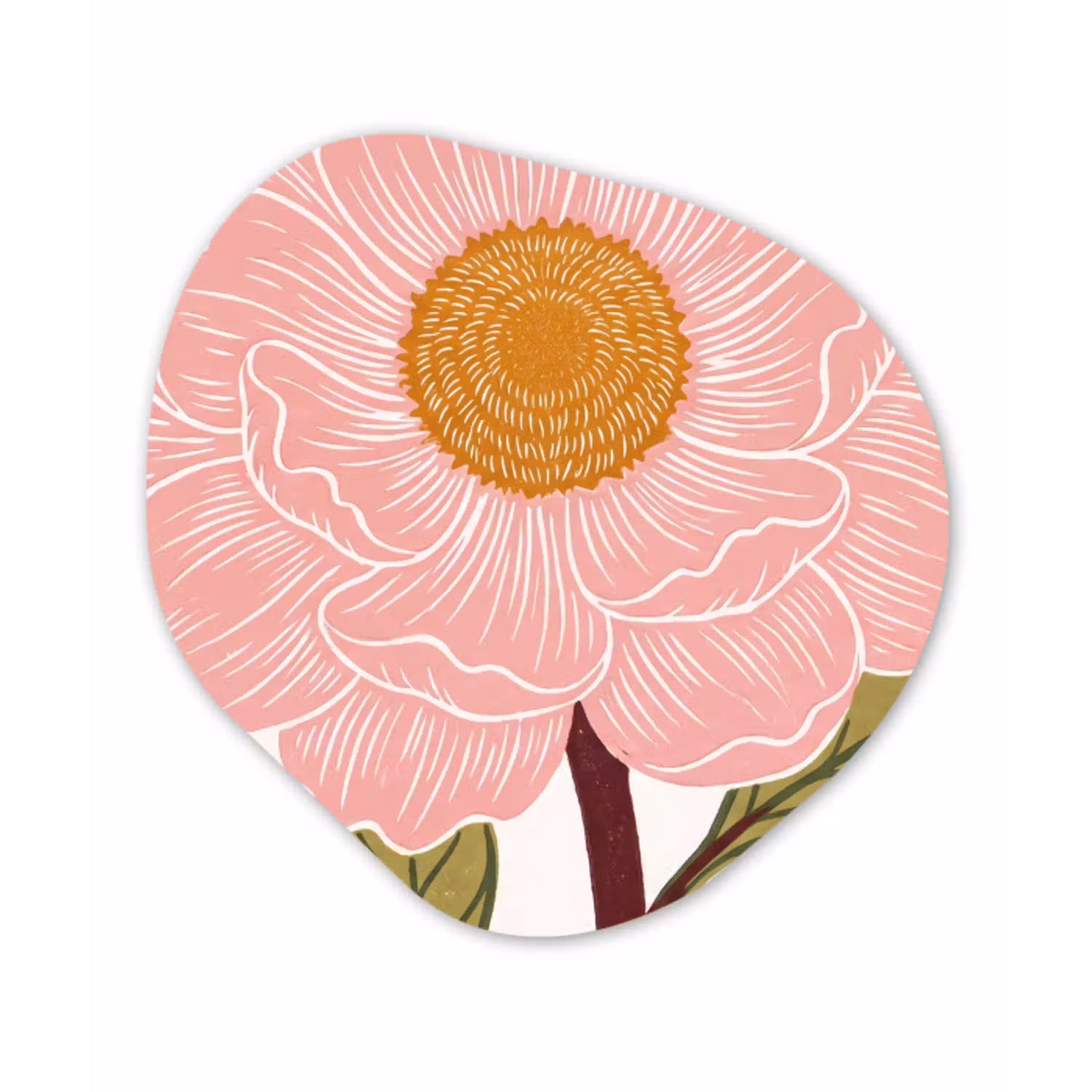 Bloemen - Roze - Illustratie Wandcirkel Organisch Forex 3mm klein -3d