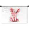 Varken - Roze - Baby dier - Boerderij dieren Wandkleed katoen klein -zz3d