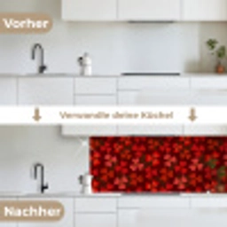 Patroon - Klaver - Rood keuken achterwand 2 middel 871 -voor-na_DE