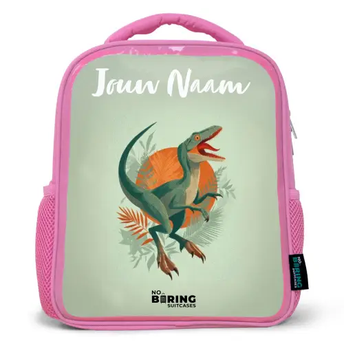 Dier - Dino - Natuur Kinderrugzak - Roze middel -3d