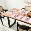 Tekst - Love - Pantervacht - Lichtroze Placemat vinyl groot -zzsfeer4_Kitchenyeah-website