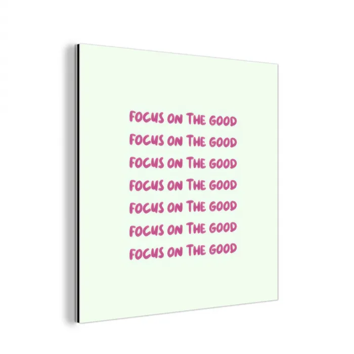 Focus on the good - Roze aluminium wit klein -3d