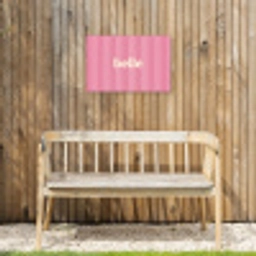 Roze - Gestreept - Belle Tuinposter op houten frame 2 cm dik klein -sfeer4
