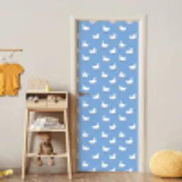 Ganzen - Elegant - Blauw deurposter klein 289 -sfeer4