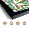 Bladeren - Flamingo - Bloemen - Jungle fotolijst zwart zonder passe partout klein -sfeer2