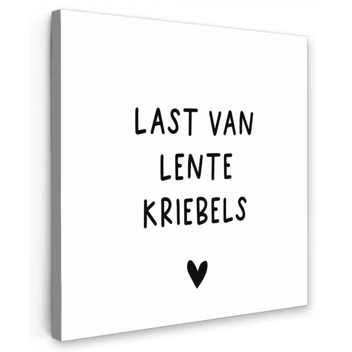 Last van lentekriebels - Spreuken - Quotes Tuinposter op houten frame 2 cm dik klein -3d