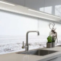 Rendier - Gewei - Sneeuw - Winter keuken achterwand 2 middel -3d_schuin