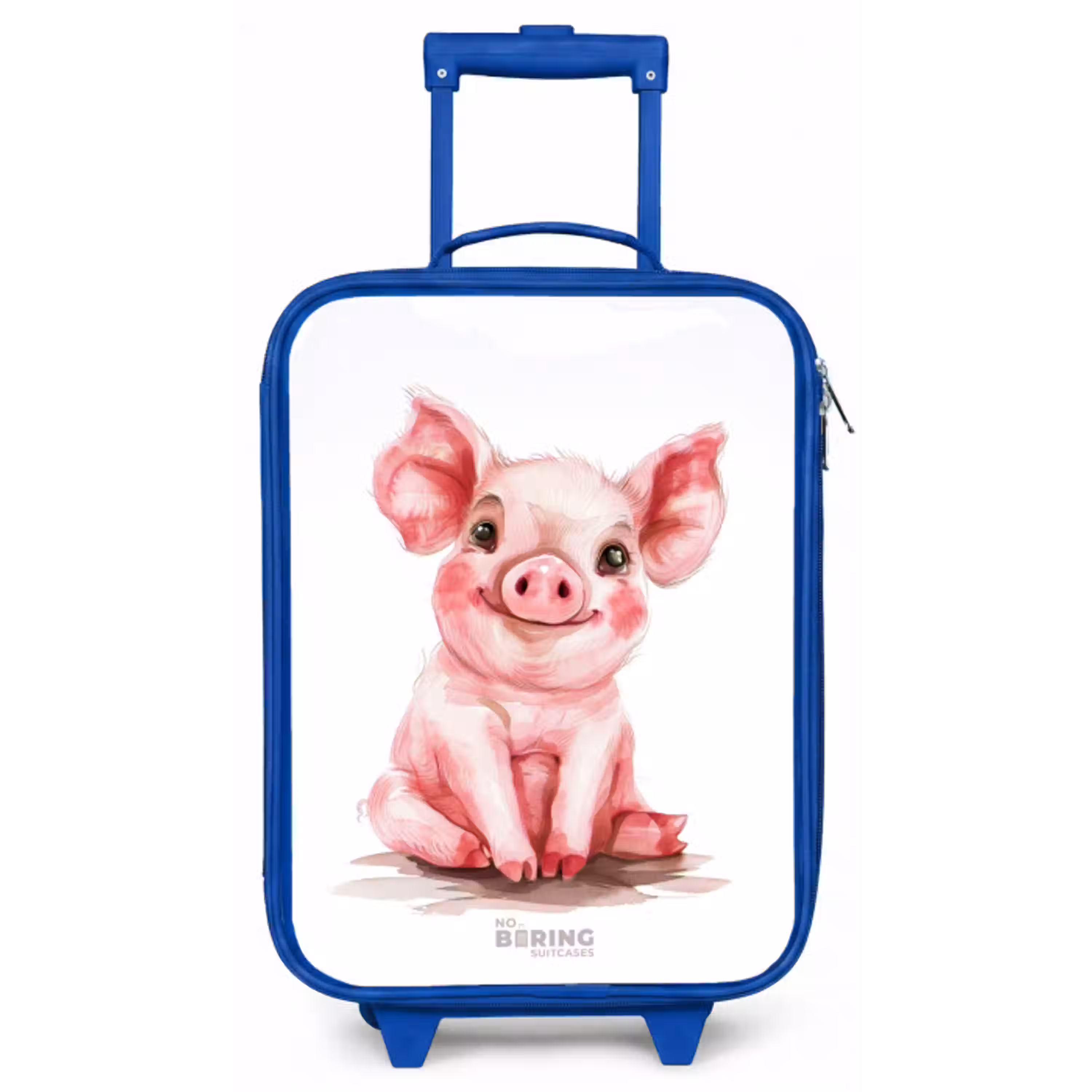 Roze baby varken Kinderkoffer - Blauw klein -zz3dotto