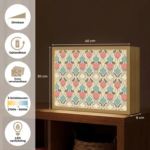Barok - Retro - Kleurrijk Light Box met batterij (Wandlamp) middel 907 -USP_websiteoverzichtNL