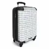 Handgetekend blauw raster met zachte hoeken NBS - Handbagage koffer - Kinderen Unisex middel -productfoto_3d