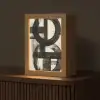 Cirkels - Balken - Zwart - Abstract Light Box met kabel (Tafellamp) klein -z3d_website