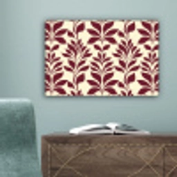 Abstract - Bladeren - Burgundy canvas 2cm klein 34 -sfeer4