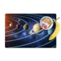 Ruimte - Zonnestelsel - Blauw Placemat vinyl groot -zzzproduct_Kitchenyeah-website