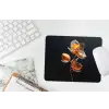 Bloem - Orchidee - Oranje muismat rubber klein -witbureau