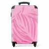 Grote bladeren in verschillende tinten roze NBS - Handbagage koffer - Unisex middel -productfoto_recht