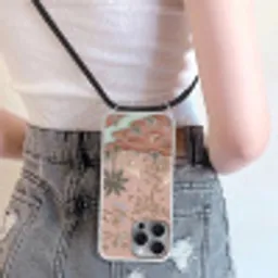 Nostalgisch - Reigers - Roze Hoesje iPhone 16 Pro Max met koord klein -sfeer5