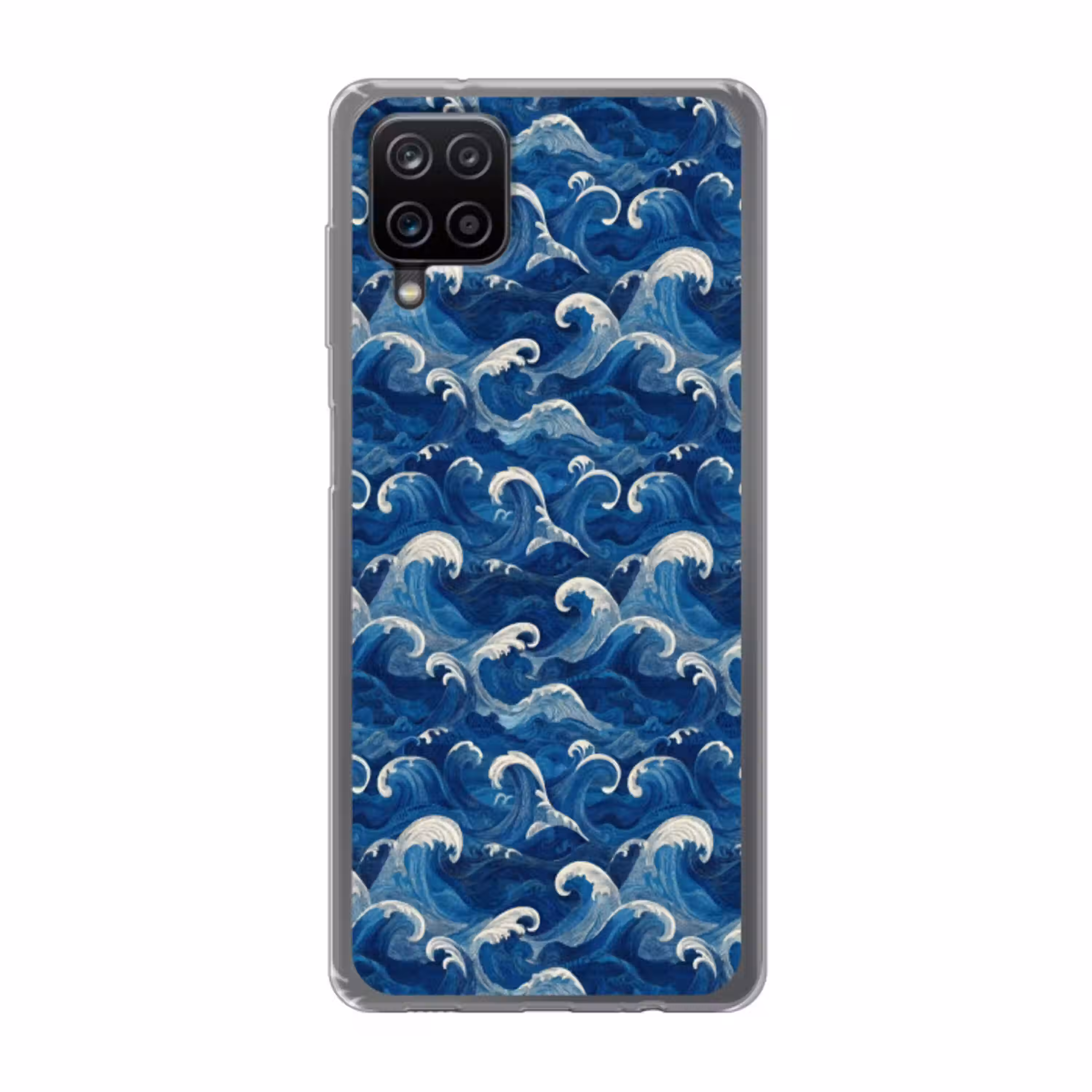 Japans - Oceaan - Golven - Blauw Telefoonhoesje Samsung Galaxy A12 klein 372 -3d