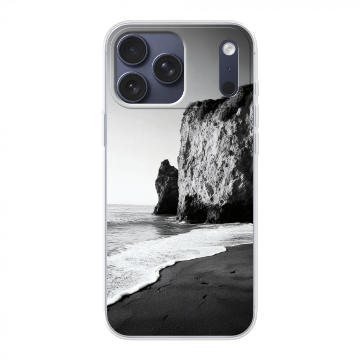Strand - Klif - Golven - Voetstappen Telefoonhoesje iPhone 17 Pro Max klein -3d