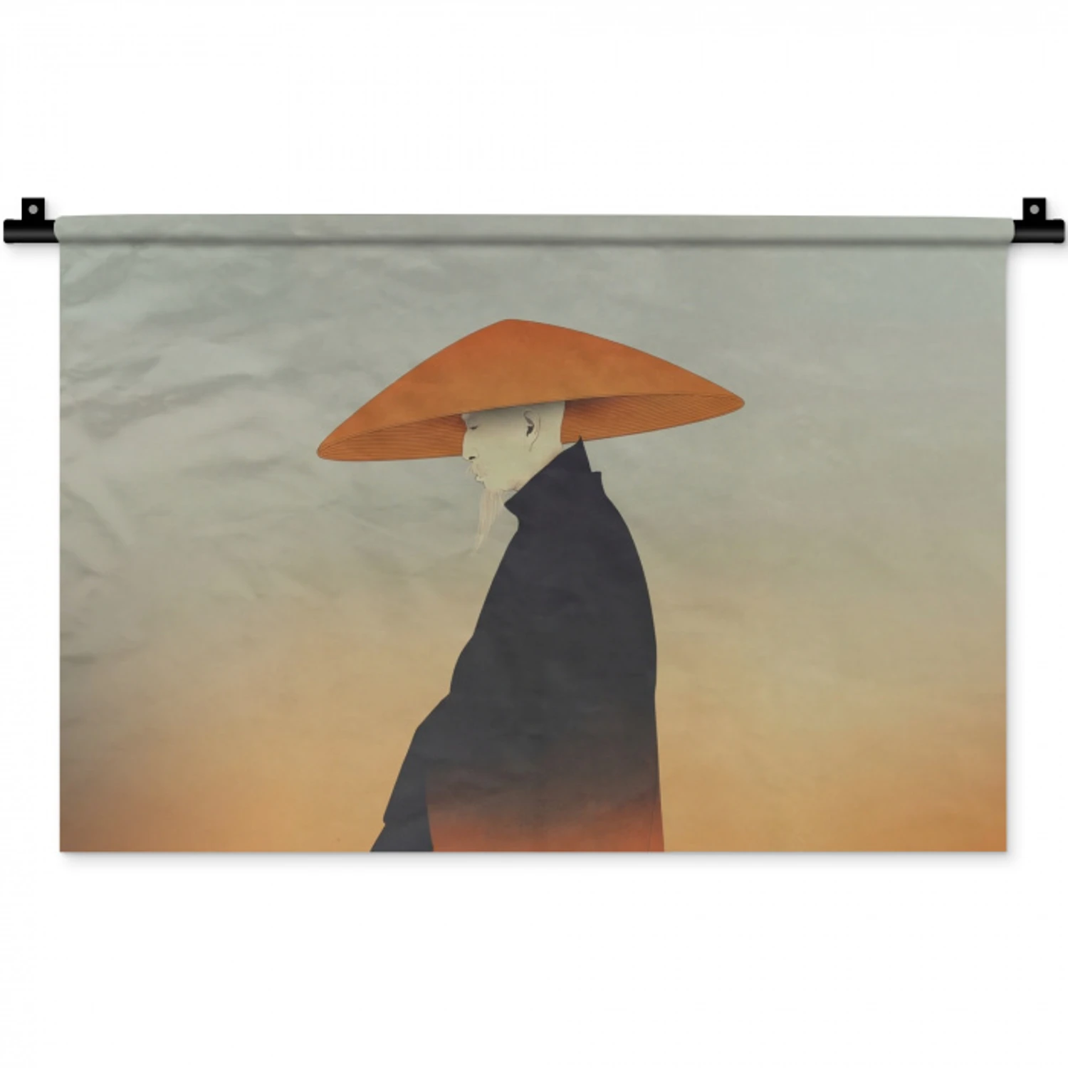 Minimalistisch - Silhouet - Oranje Wandkleed katoen klein -zz3d