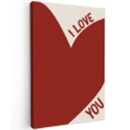 Loveyou - Rood - Hart Tuinposter op houten frame 2 cm dik klein -3d