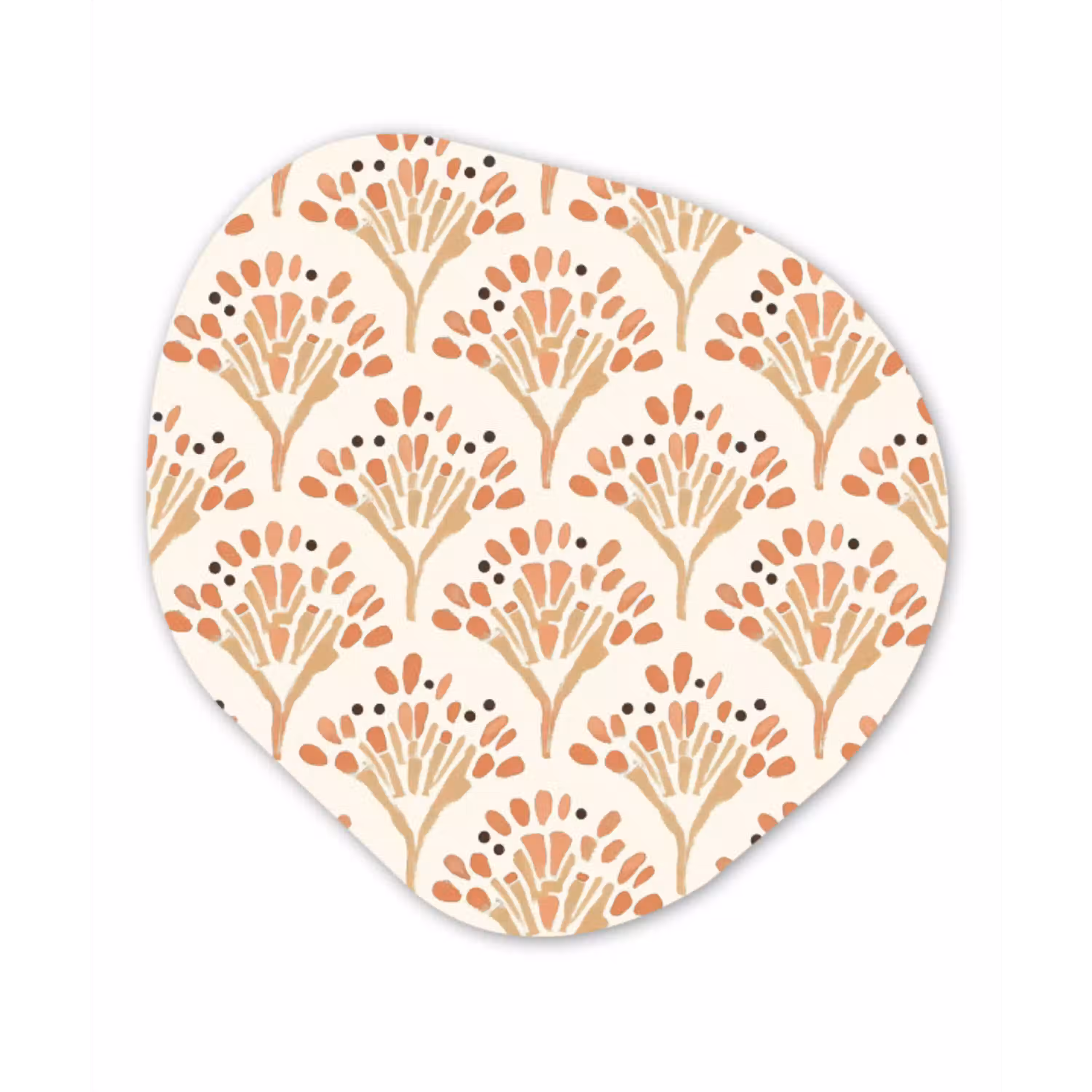 Terracotta - Waaiers - Schilderachtig - Patroon Wandcirkel Organisch Forex 3mm klein 629 -3d