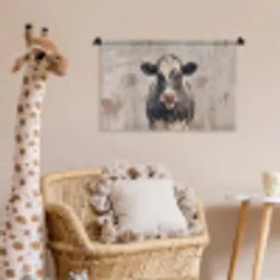 Koe - Portret - Dieren - Modern Wandkleed katoen klein -wsfeer5_kind