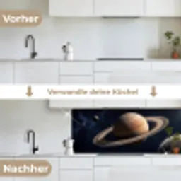 Planeten - Saturnus - Ruimte keuken achterwand 2 middel -voor-na_DE