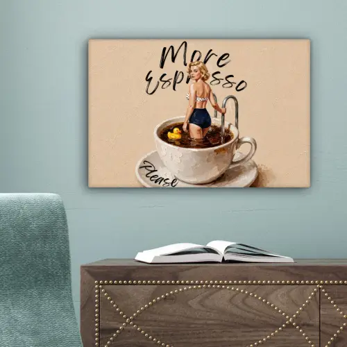More espresso - Koffie - Eend canvas 2cm klein -sfeer4