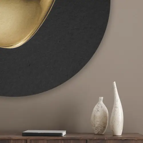 Appel - Goud - Chrome - Zwart Akoestische PET Vilt - Rond klein -sfeer5_closeup