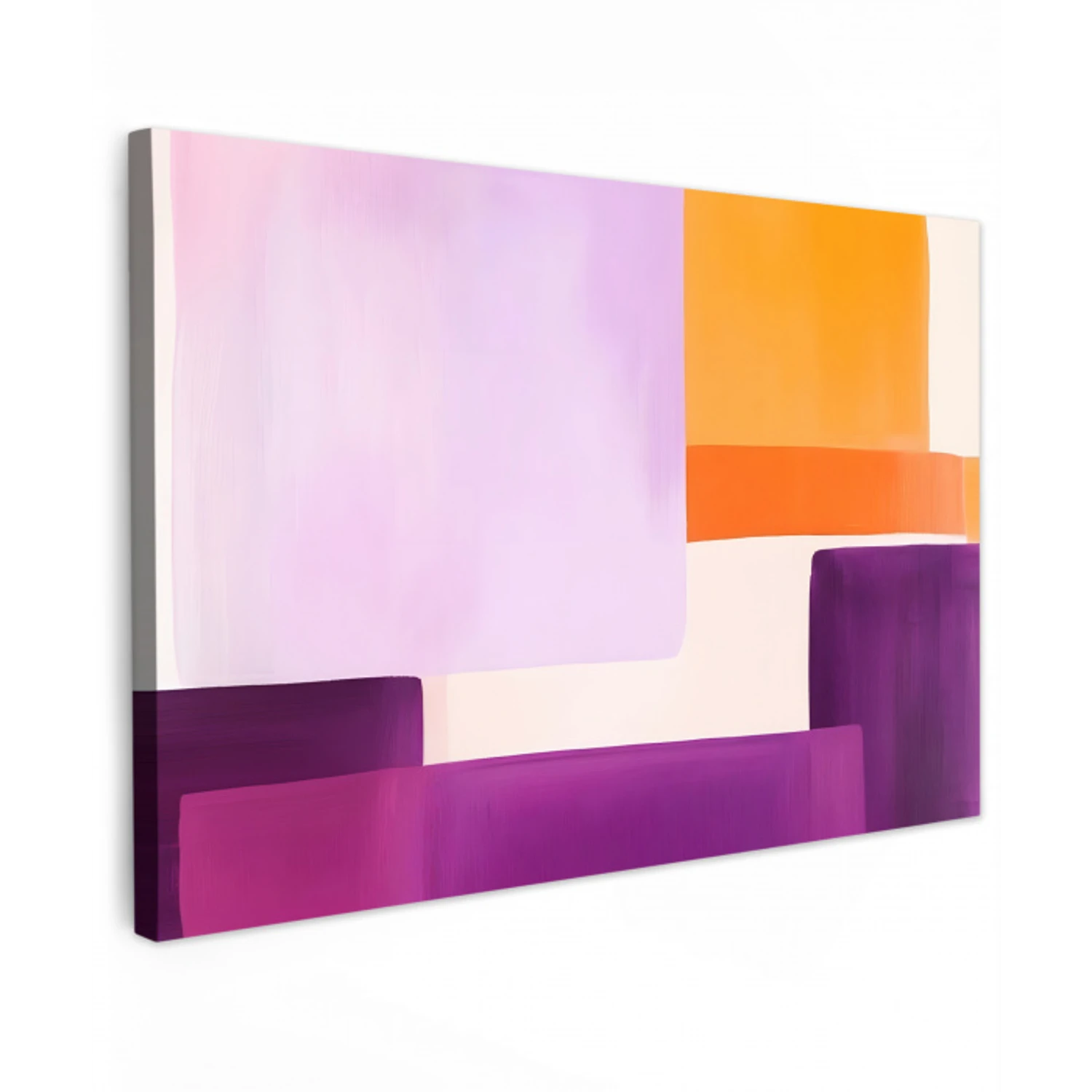 Vlakken - Abstract - Rechthoekig - Oranje canvas 2cm klein -z3d