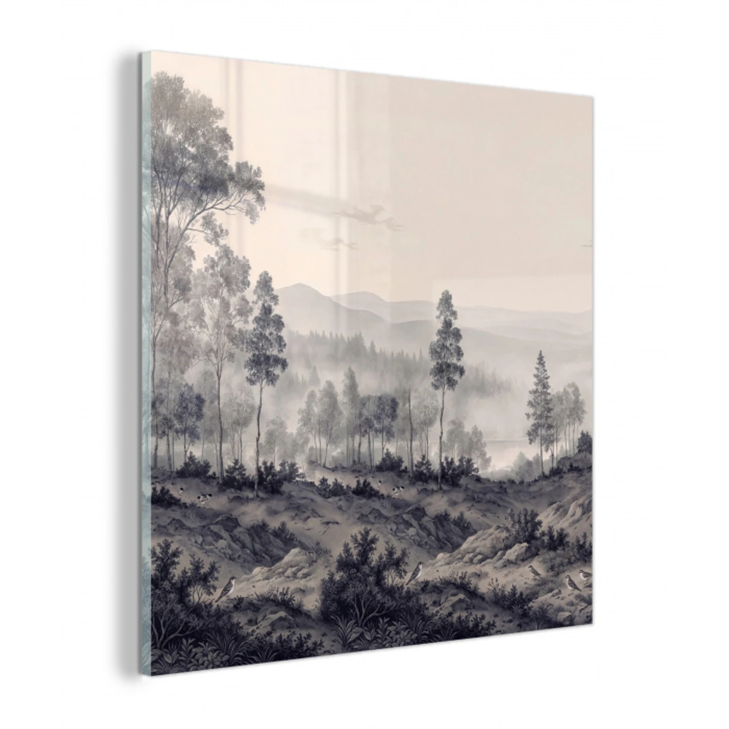 Mistig - Berglandschap - Illustratie plexiglas 5mm klein -z3d